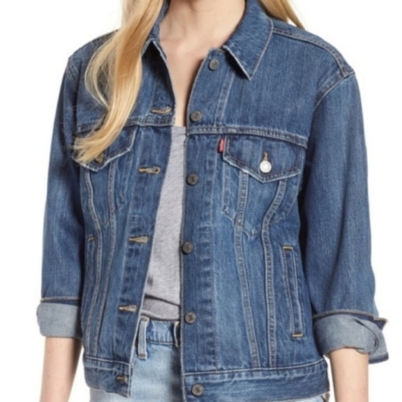 Levi's Ex-Boyfriend Trucker Jacket Denim Jean Coat 90s 80s Y2K - Picture 7 of 10